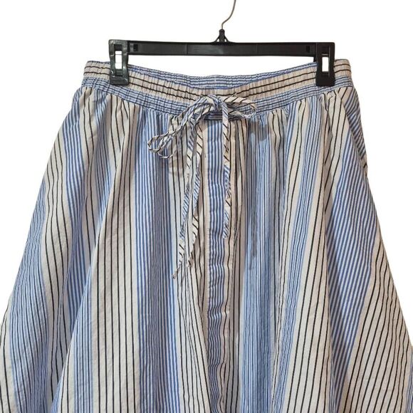 Free Assembly Women's Baby Blue, White & Black Cotton A-Line Drawstring Skirt w - Picture 6 of 11